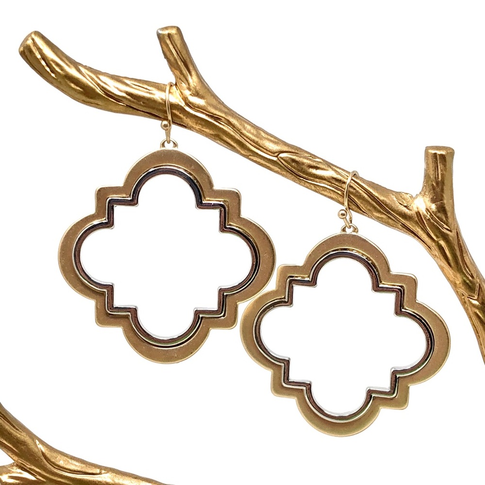 2-Tone Quattrafoil Earrings